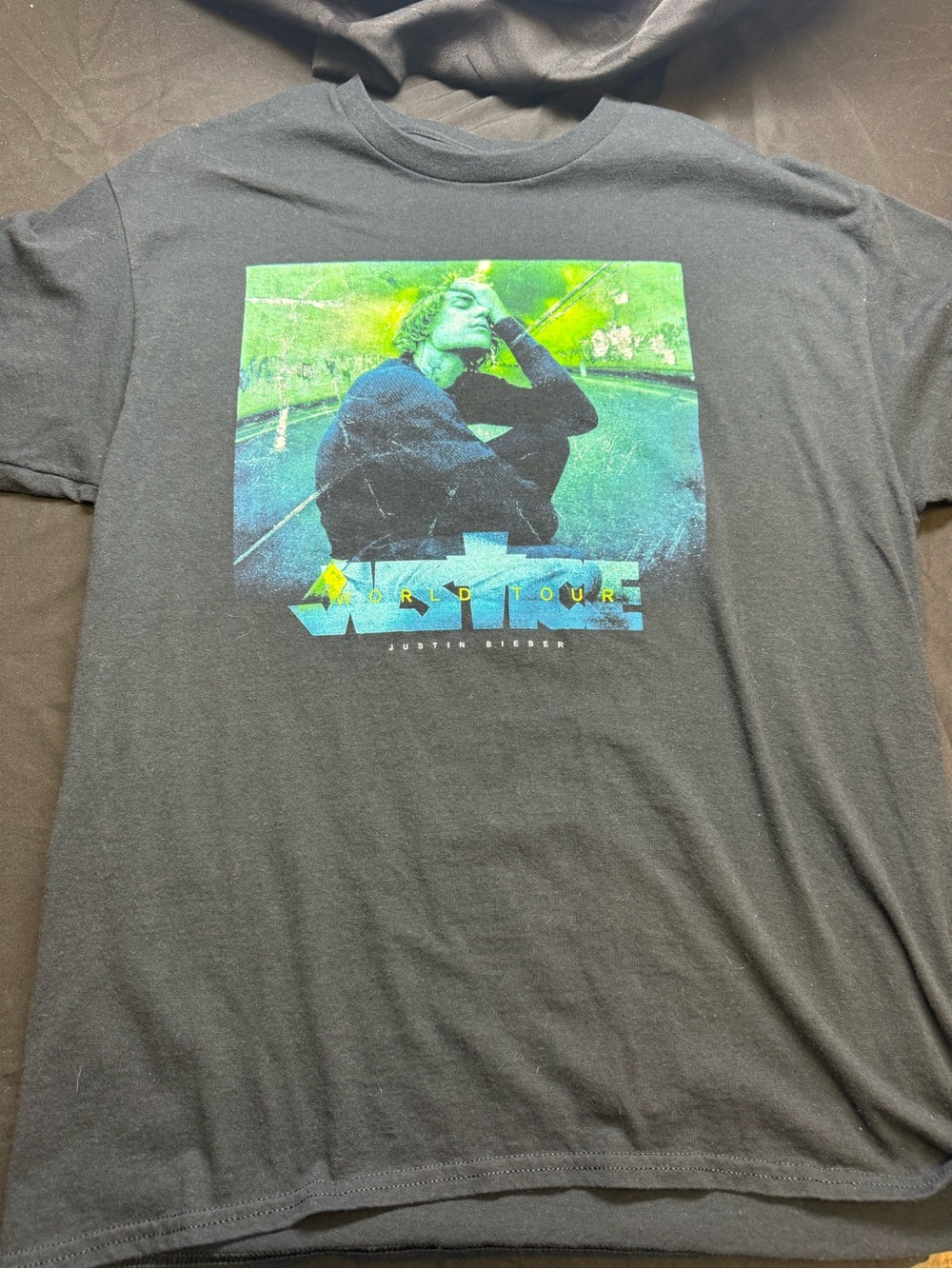 Justin Bieber Black Graphic Tour T‑Shirt (XL)